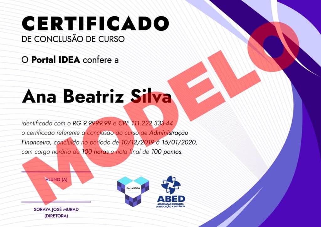 Modelo de Certificado PORTAL IDEA